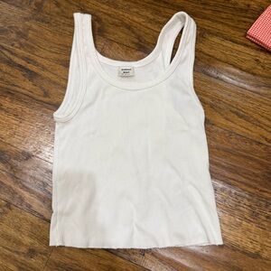 Sunday Best White Ribbed Tank
